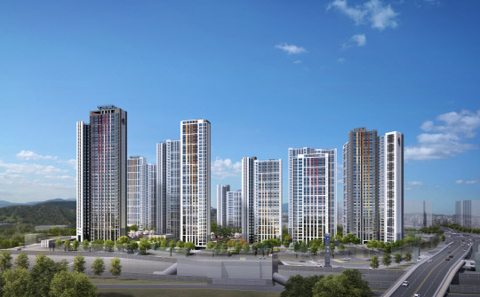 [디지털타임스 이상현 기자] 현대건설이 인천광역시 부평구 백운2구역 재개발로 들어서는 총 1409가구 대단지 아파트 '힐스테이트 부평'을 3월에 분양한다. 사진은 인천힐스테이트 부평 투시도.  현대건설 제공